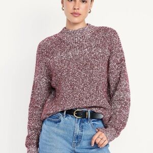 Old Navy Women's Cropped Burgundy Knit Sweater